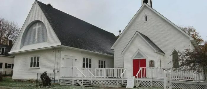 Christ Episcopal Church and pparish hall at 21 Key Street, Eastport, Maine.
